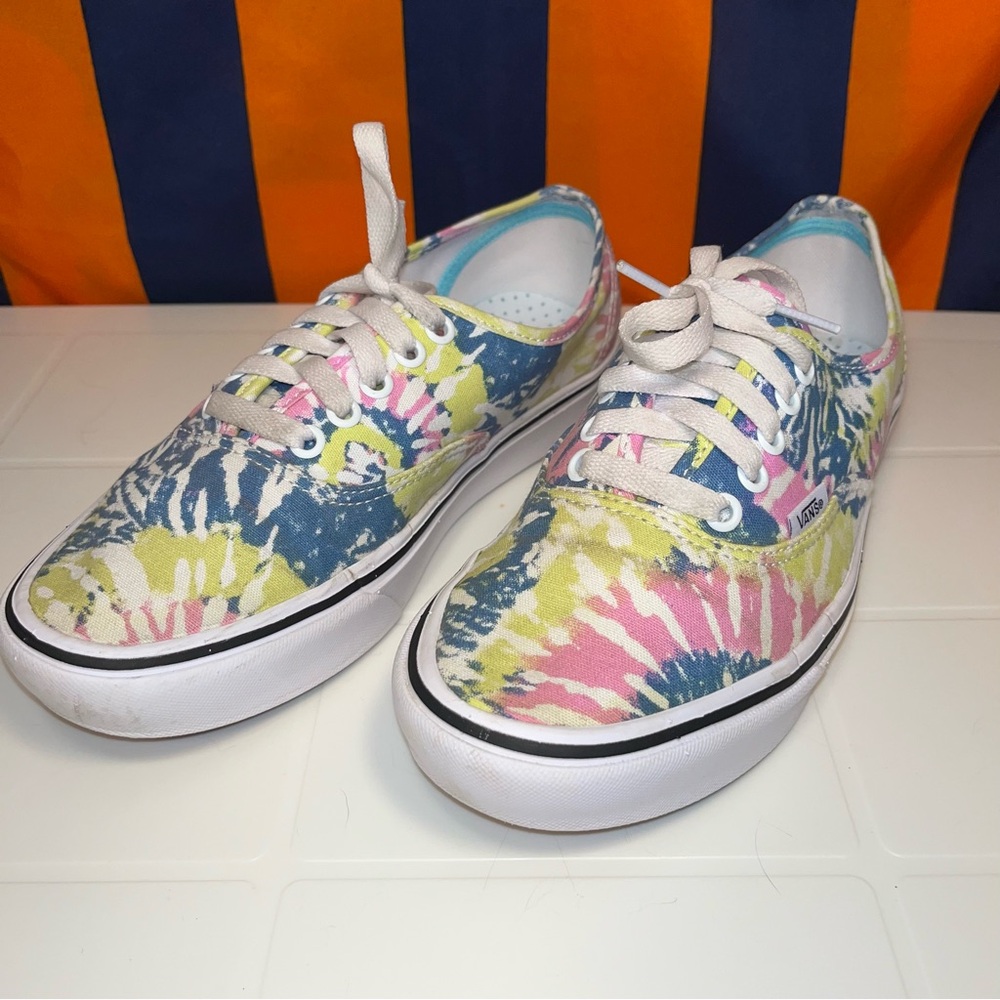 Vans Colorful Tie Dye ComfyCush Low Top Canvas Lace Up Sneakers men 7 women 8.5